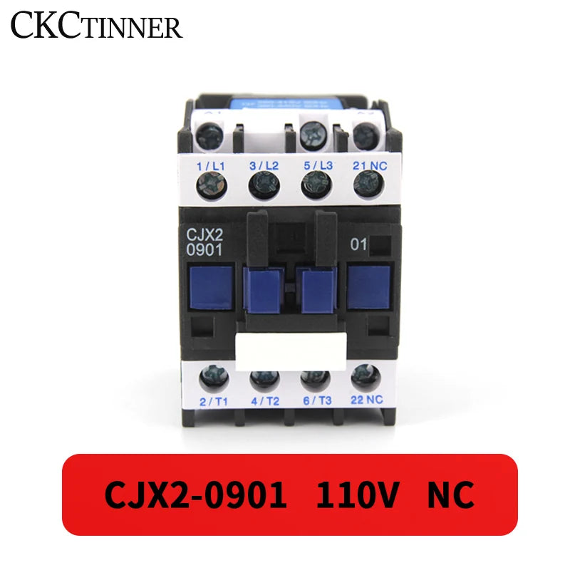 CJX2 9A AC Contactor 3P+1NO DIN Rail Mount 24V–380V AC Contactor Axl CJX2-0901 110V NC