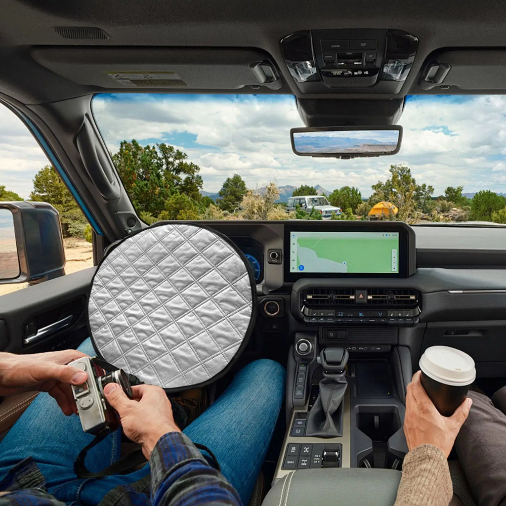 Car Steering Wheel Sun Shade Cover – UV & Heat Protector Steering Wheel Sunshade Axl