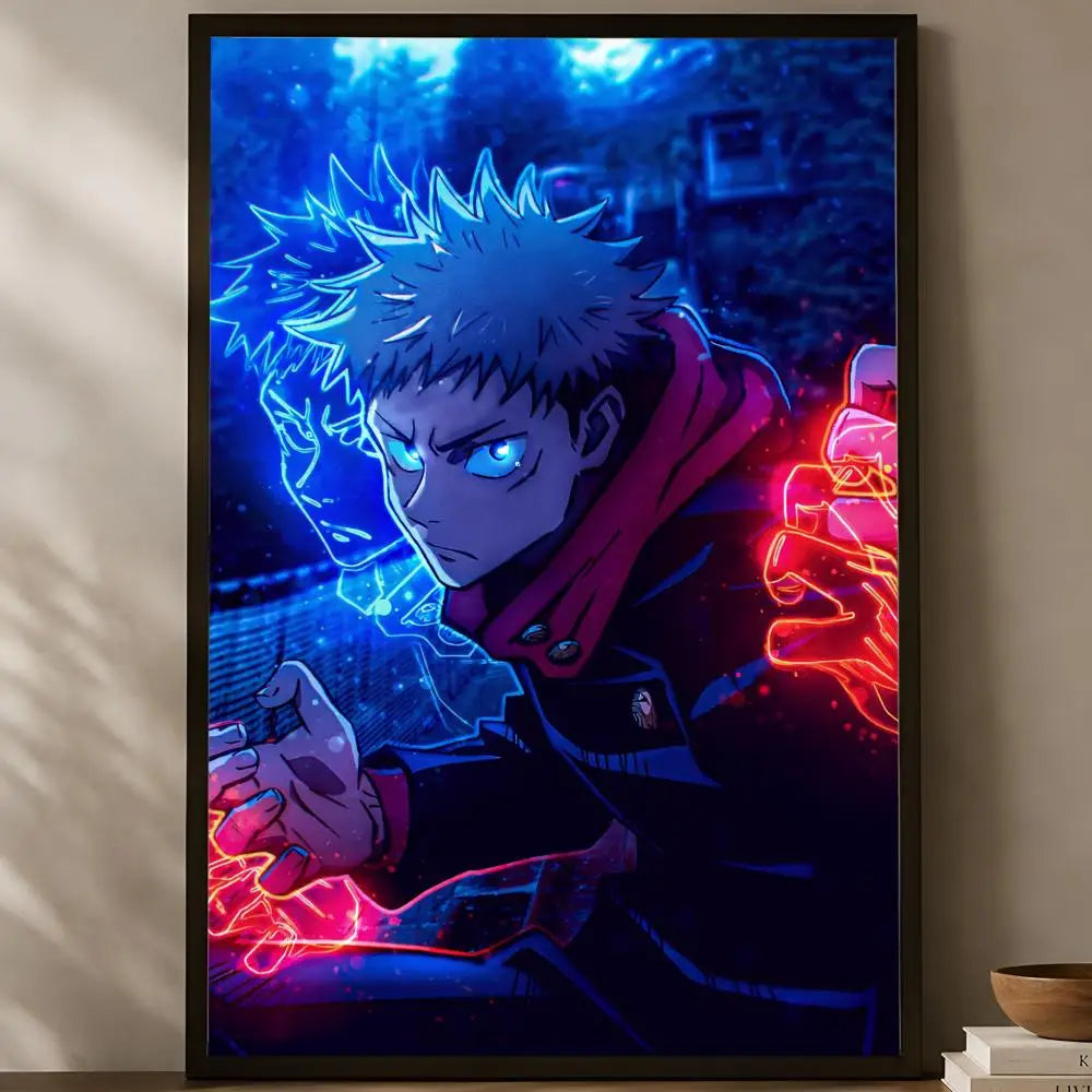 Yuji Itadori Self-Stick Anime Wall Poster – Waterproof HD Art Anime Wall Poster Axl White04 15X20cmNoframe