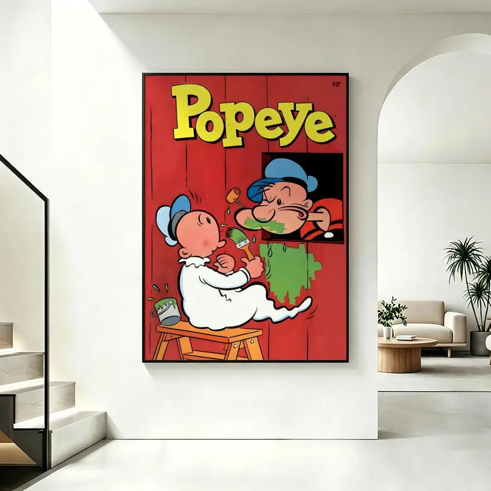 Cartoon Popeye HD Wall Poster – Waterproof Self-Adhesive Art Wall Art Poster Axl