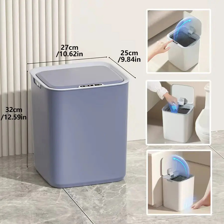 ONEKA Automatic Sensor Trash Can – Touchless Induction Bin Automatic Trash Can Axl Grey-blue