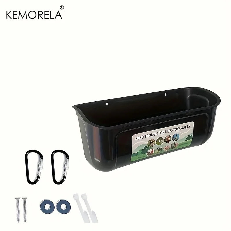 KEMORELA Large Hanging Chicken Feeder – Fence-Mounted Poultry Poultry Feeder Axl Black