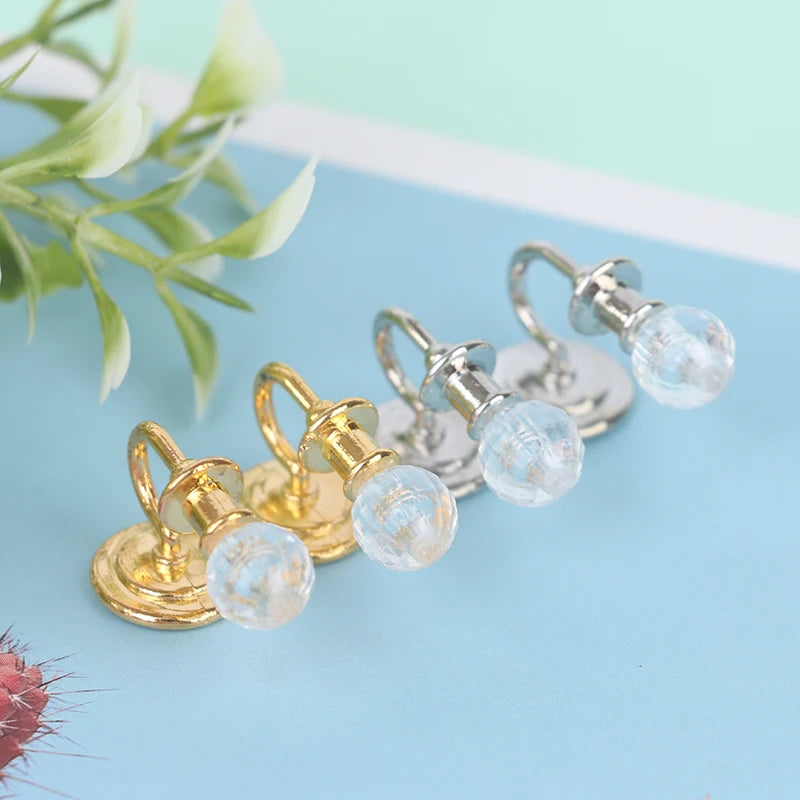 1:12 Dollhouse Miniature Crystal Wall Lamp – Gold & Silver Pair Dollhouse Accessory Axl