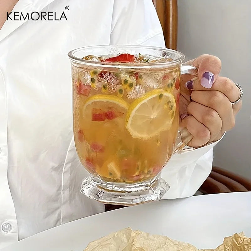 KEMORELA Retro Large Capacity Glass Mug 480/600/650ml Glass Mug Axl
