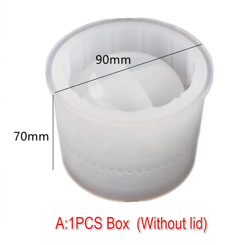 Silicone Resin Mold – Cosmetic Cup & Storage Box Epoxy Kit Silicone Resin Mold Axl