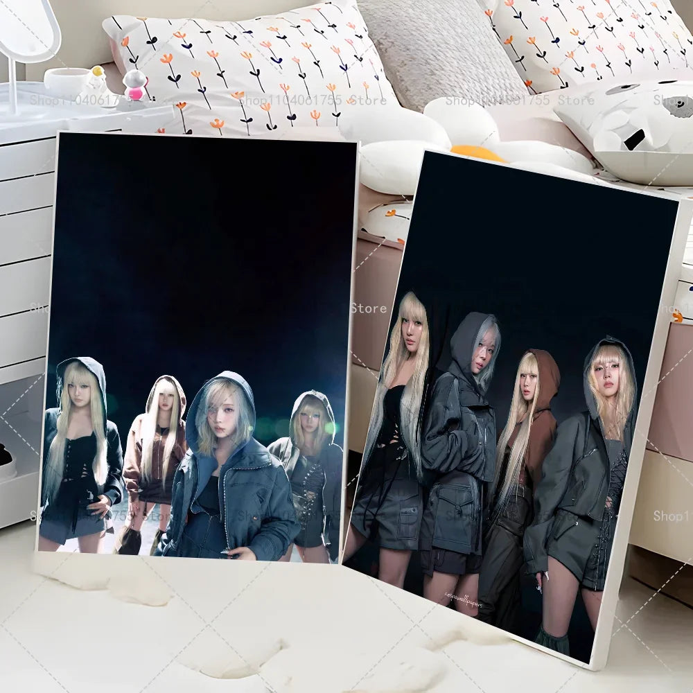 Aespa Kpop Girl Group Poster – Self-Adhesive Waterproof Wall Sticker Wall Art Poster Axl