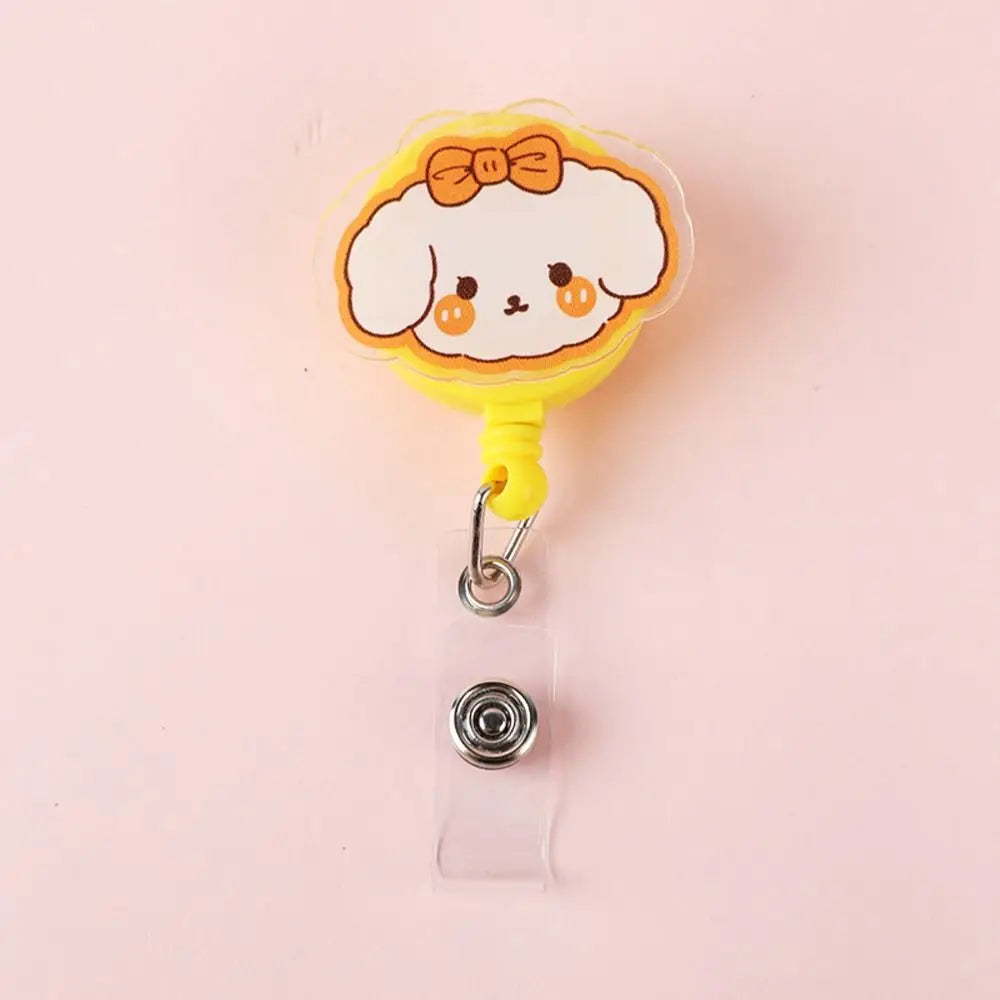 Retractable Badge Reel – Cartoon Acrylic ID Card Holder Clip Retractable Badge Reel Axl Style 7