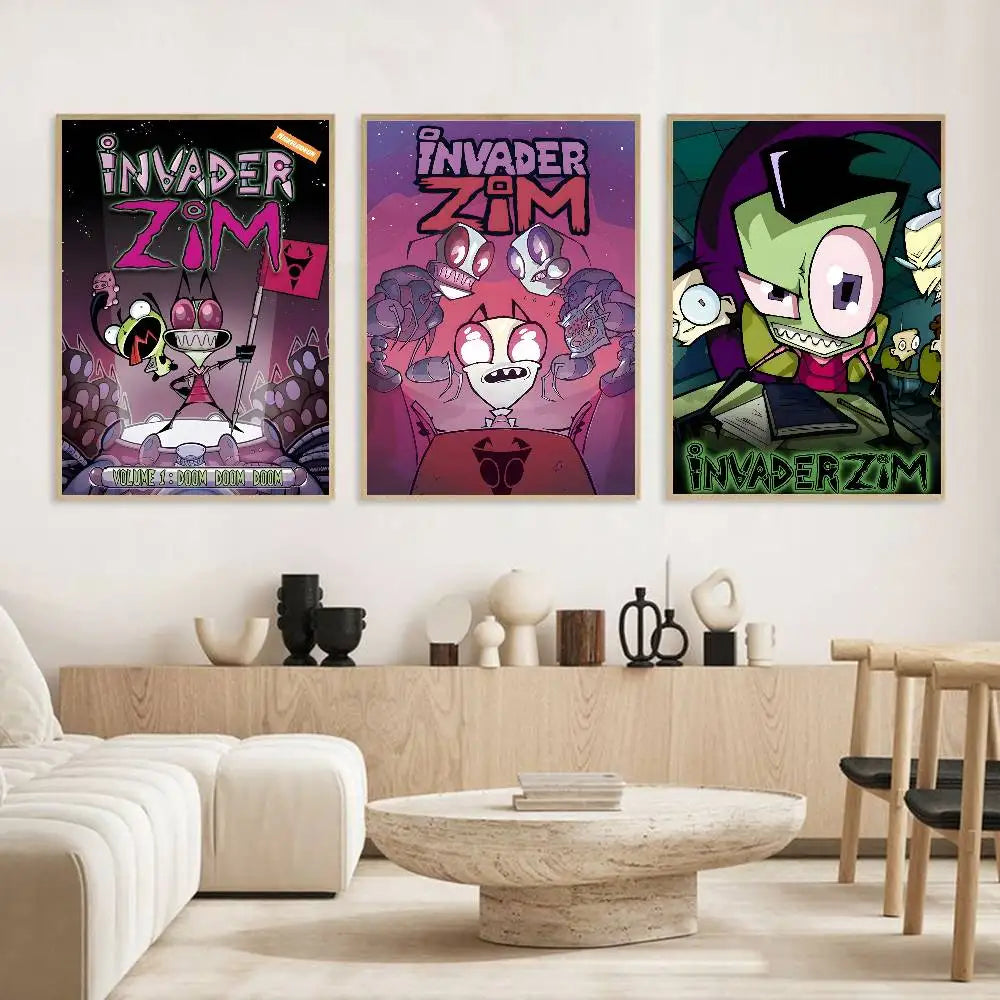 Invader Zim Poster – HD Self-Adhesive Waterproof Wall Art Décor Wall Art Poster Axl