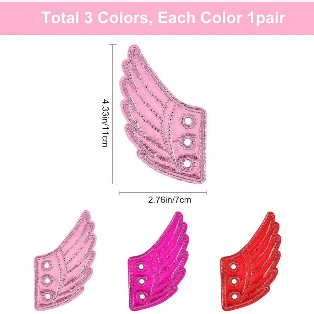 Angel Wings Shoe Clips – 3 Pairs Sparkle Lace Decorations Shoe Clip Accessory Axl