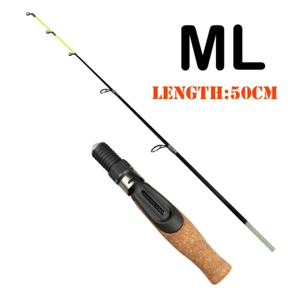 50cm Ice Fishing Rod – Soft Fiberglass Flat Tip & Cork Handle Ice Fishing Rod Axl -ML-Handle