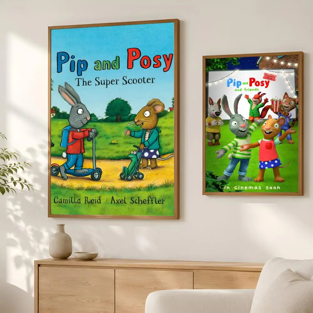 P-Pip & Posy Self-Stick HD PVC Wall Art Poster | Waterproof Wall Art Poster Axl