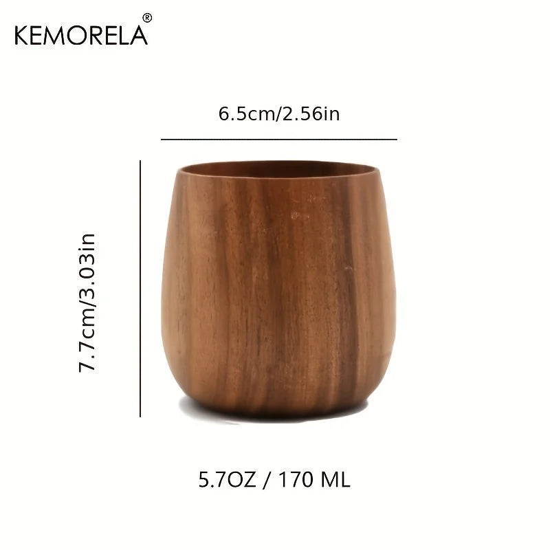 KEMORELA Japanese Wooden Tea Cups Set of 2 – 170ml Wooden Tea Cups Axl