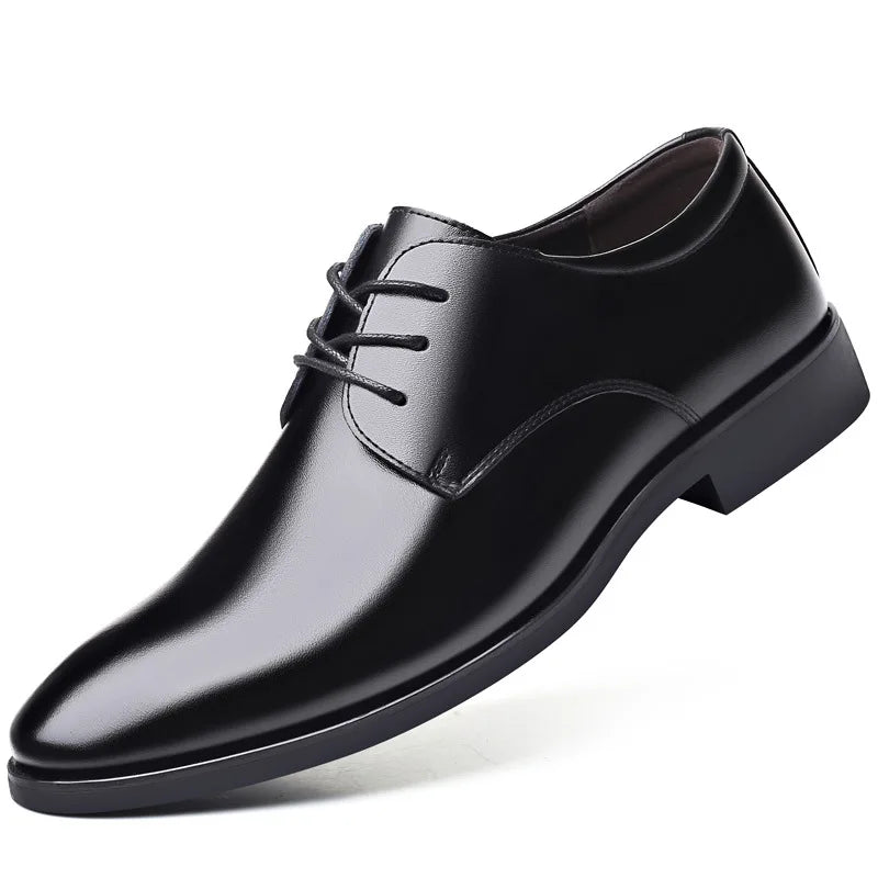 Men's Business Casual Leather Shoes – Soft Sole & Non-Slip Men's Dress Shoes Axl