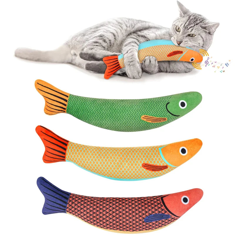 3D Catnip Fish Cat Toy – Plush Interactive Kitten Chew Toy Cat Plush Toy Axl