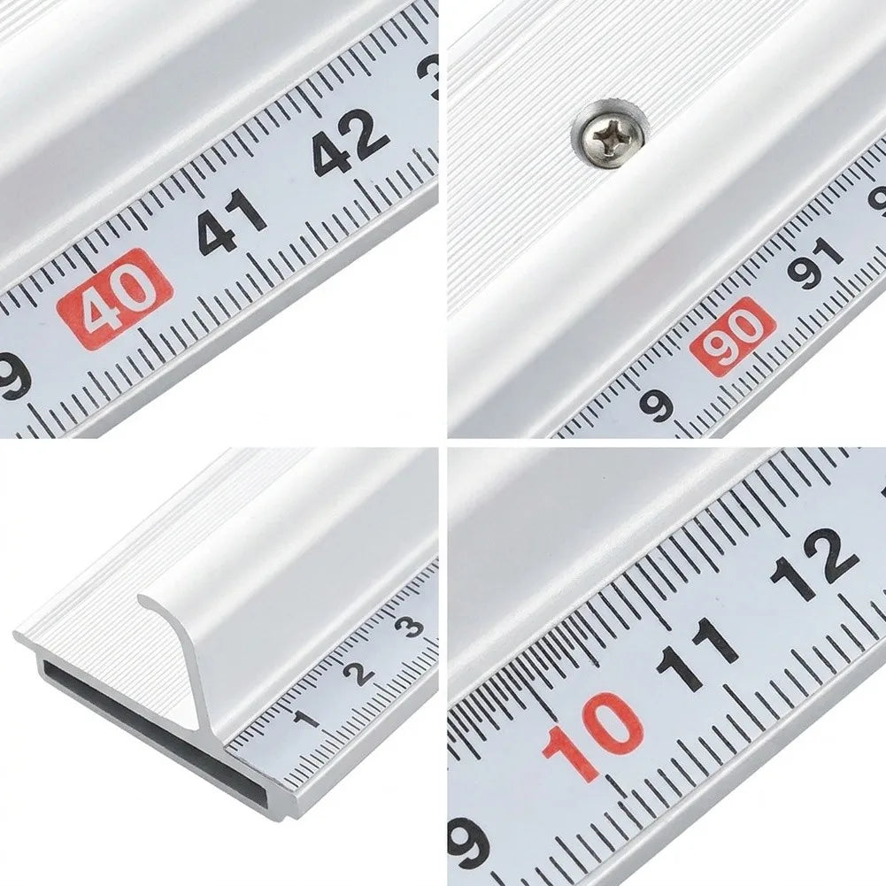 50cm Aluminum Protective Straight Ruler – Non-Slip Measuring Tool Aluminum Measuring Ruler Axl