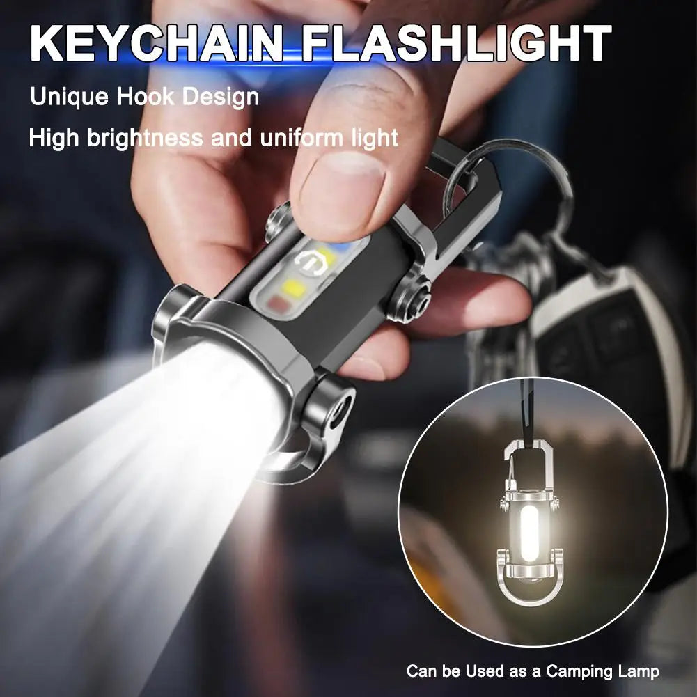 COB LED Keychain Flashlight – Rechargeable, 7 Modes, IPX4 LED Keychain Flashlight Axl