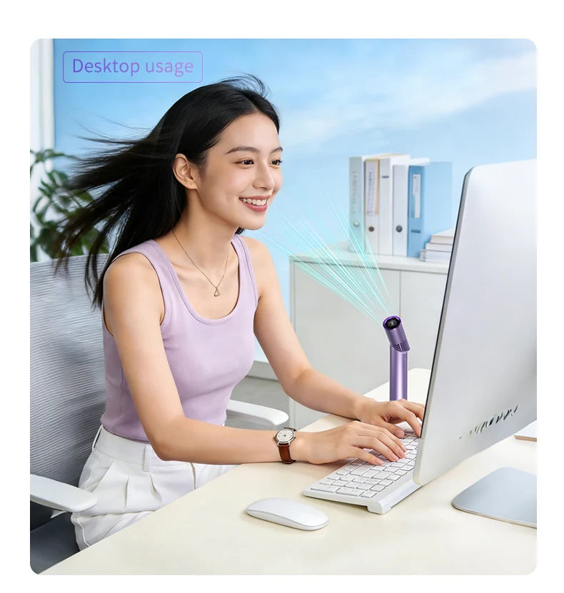 Brushless Mini Foldable Fan – USB Rechargeable Neck & Handheld Portable Mini Fan Axl