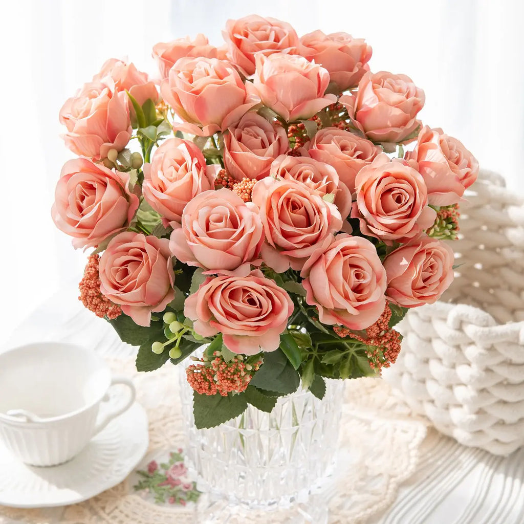 Artificial Silk Rose Bouquet – Wedding & Home Décor Artificial Flower Bouquet Axl