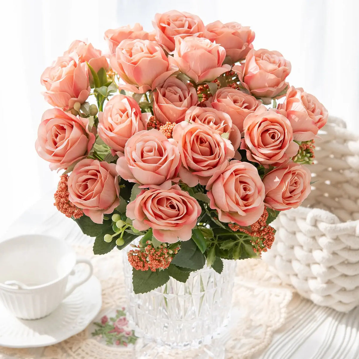 Artificial Silk Rose Bouquet – Wedding & Home Décor Artificial Flower Bouquet Axl