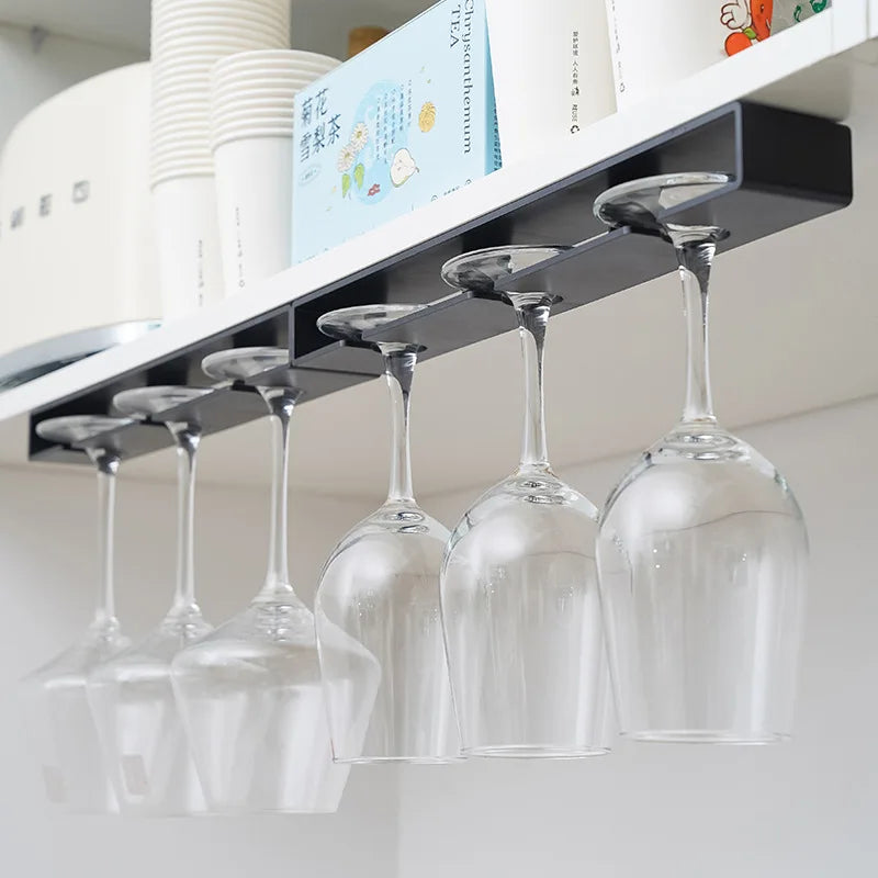 Punch-Free Wine Glass Hanging Rack – Upside Down Stemware Holder Wine Glass Rack Axl
