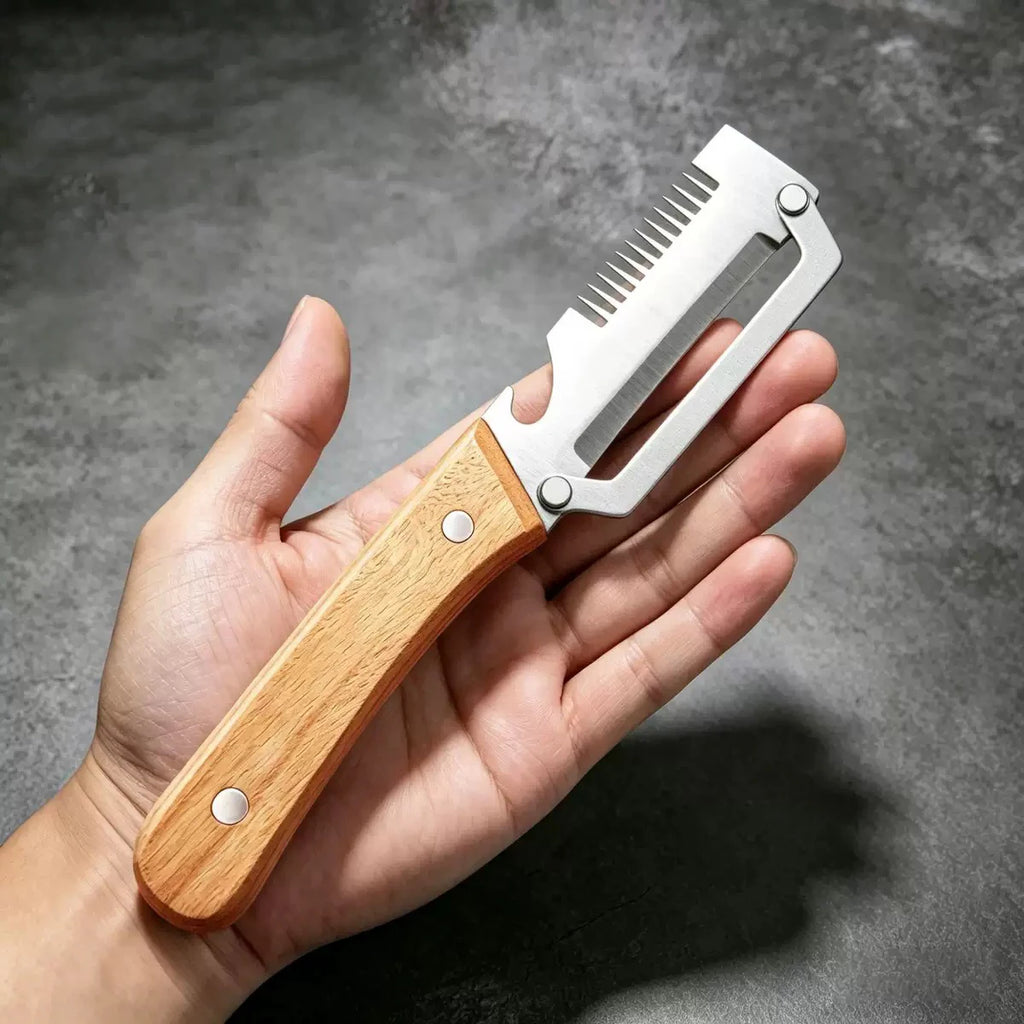 Stainless Steel Fruit & Vegetable Peeler – Wooden Handle Kitchen Peeler Axl 1pcsA