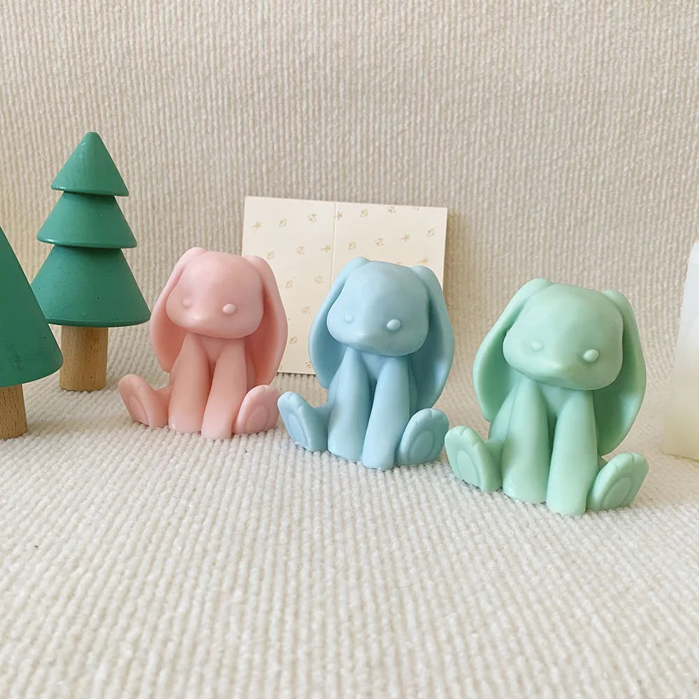 3D Rabbit Silicone Mold – Bunny Candle, Soap & Resin Mould Silicone Craft Mold Axl