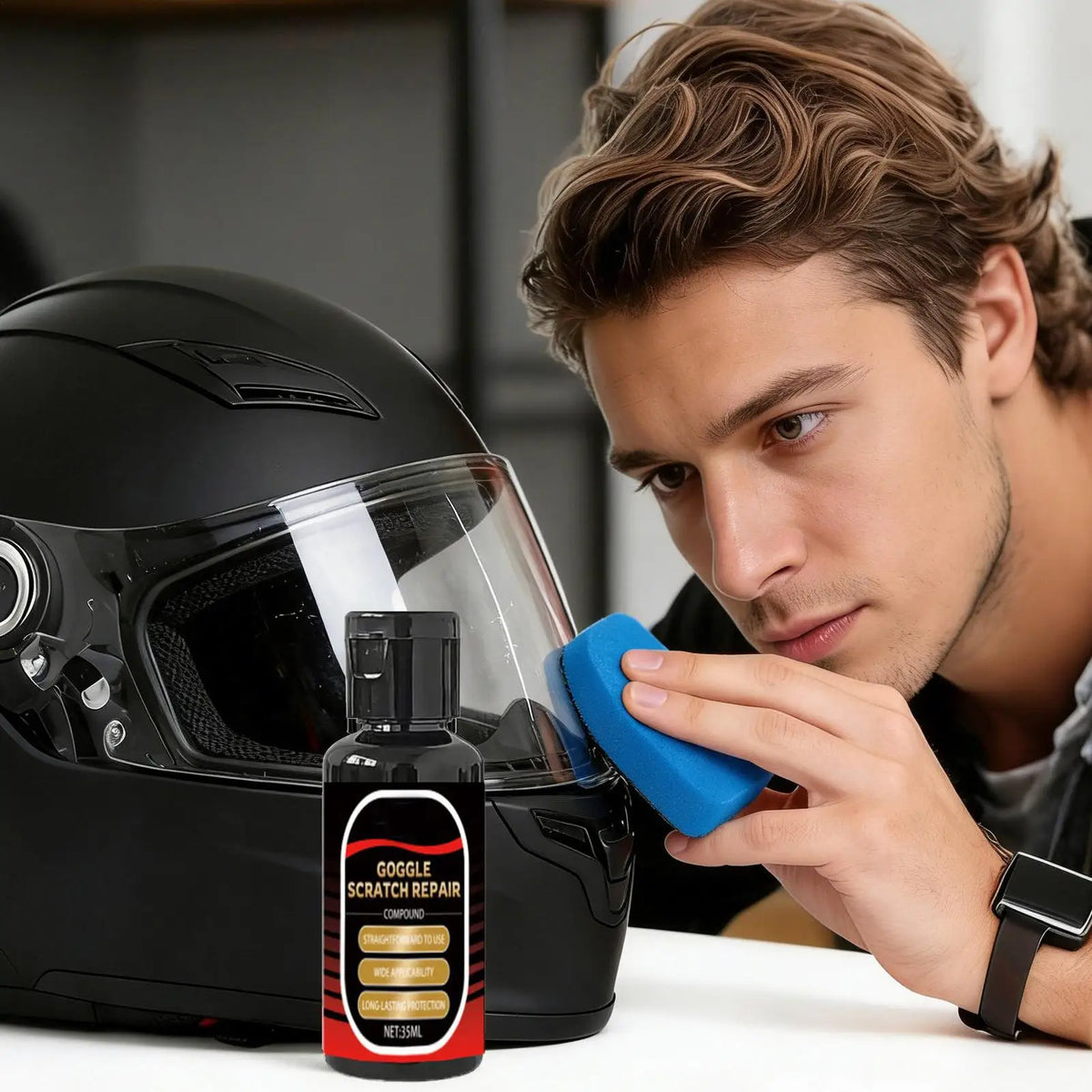 Motorcycle Helmet Visor Scratch Remover Cream 35ml | Goggle Polish Scratch Remover Cream Axl