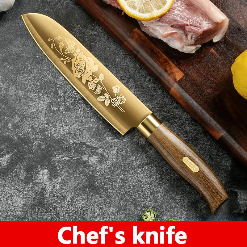 Golden Rose 4-Piece Stainless Steel Kitchen Knife Set Kitchen Knife Set Axl Japanese sword