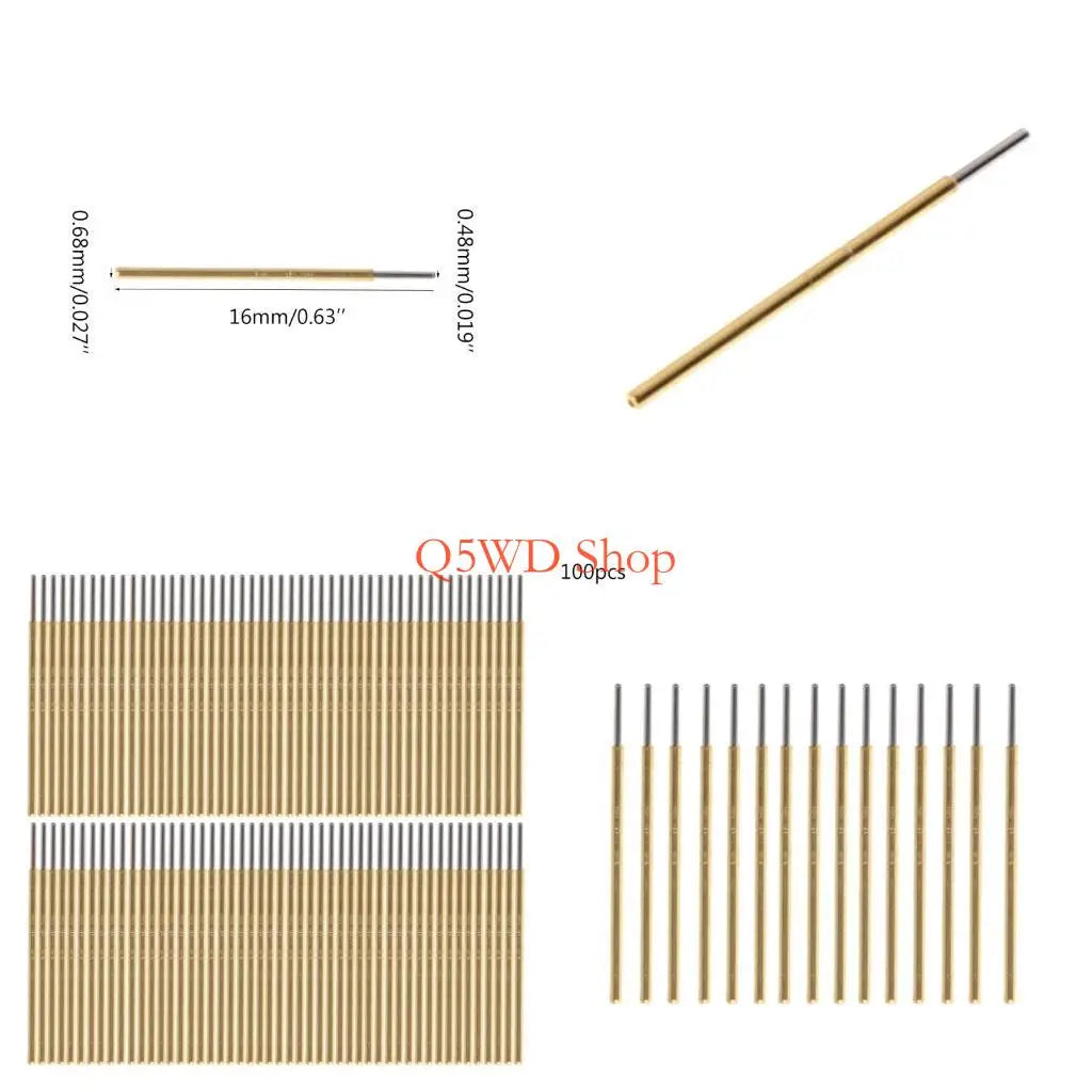 100 Pcs P50-J1 Pogo Pin Spring Test Probes 0.68mm for PCB PCB Test Probes Axl