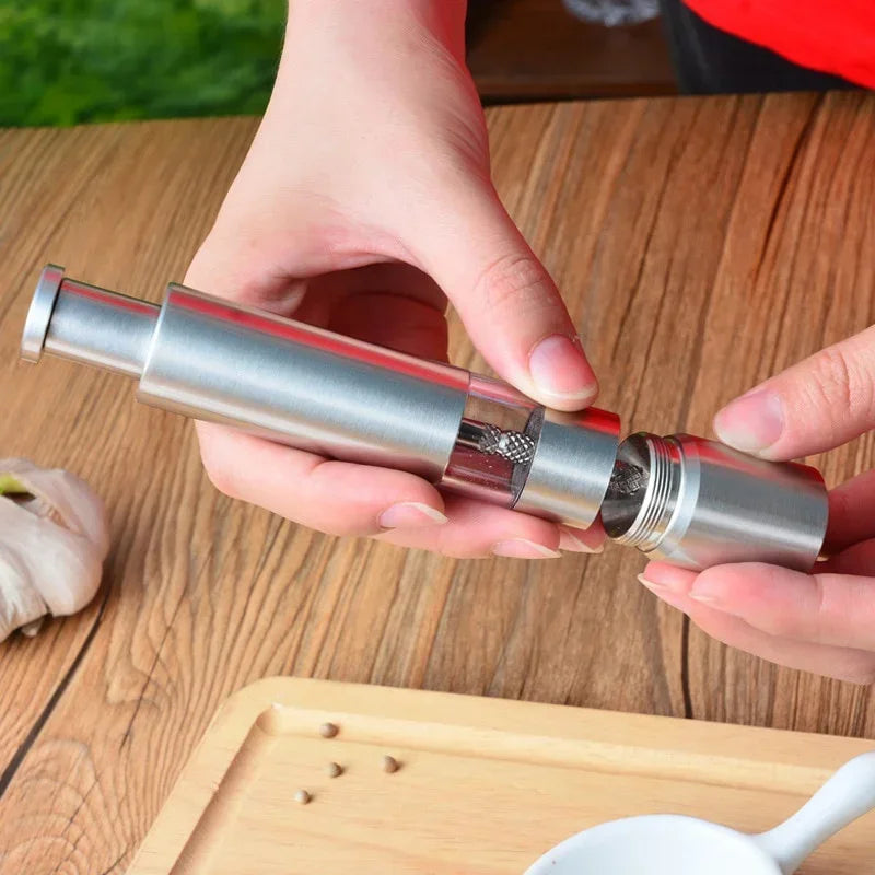 Thumb Push Pepper & Salt Mill – Stainless Steel Spice Grinder Spice Grinder Mill Axl