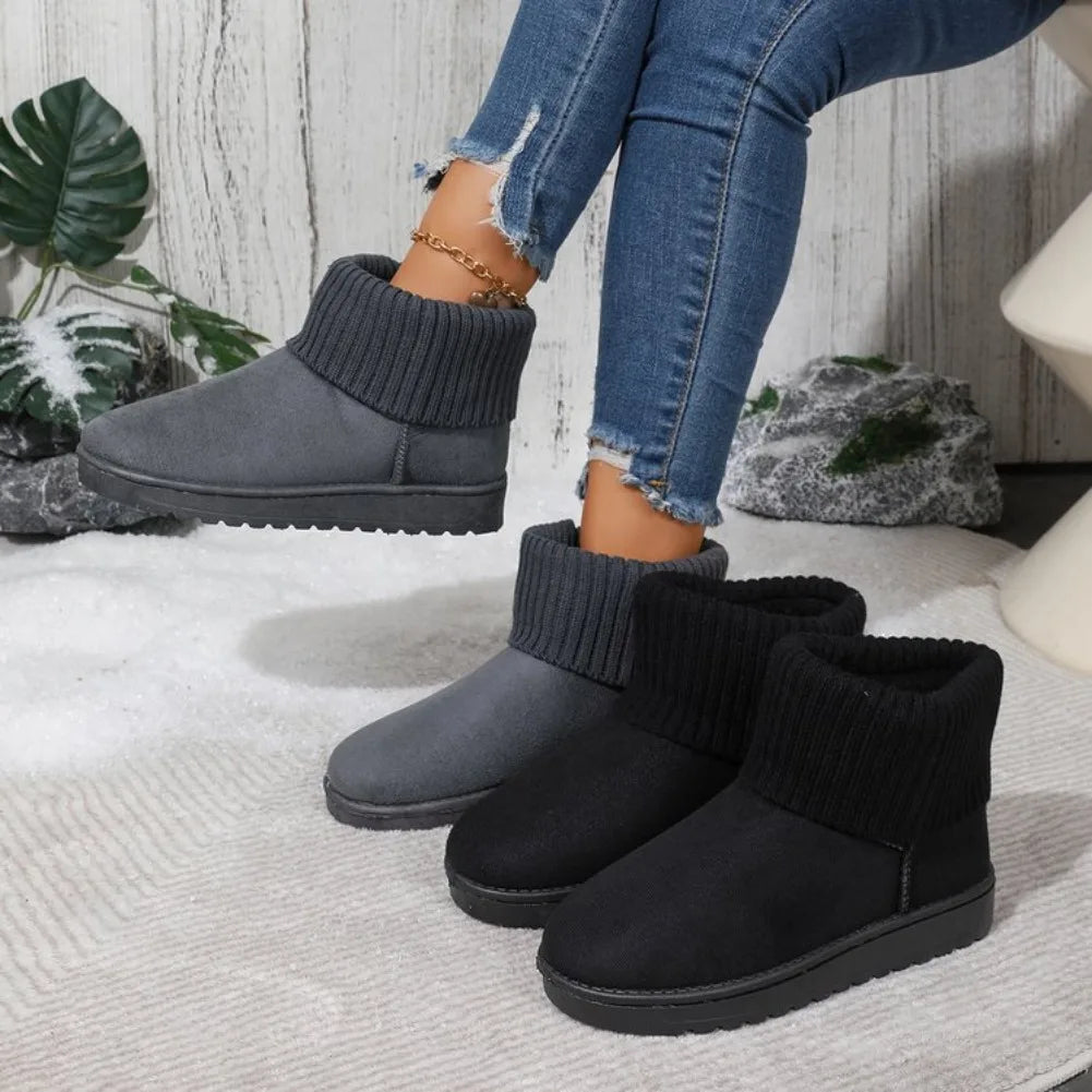 Women's Plush-Lined Slip-On Ankle Snow Boots | Winter Comfort Women's Snow Boots Axl