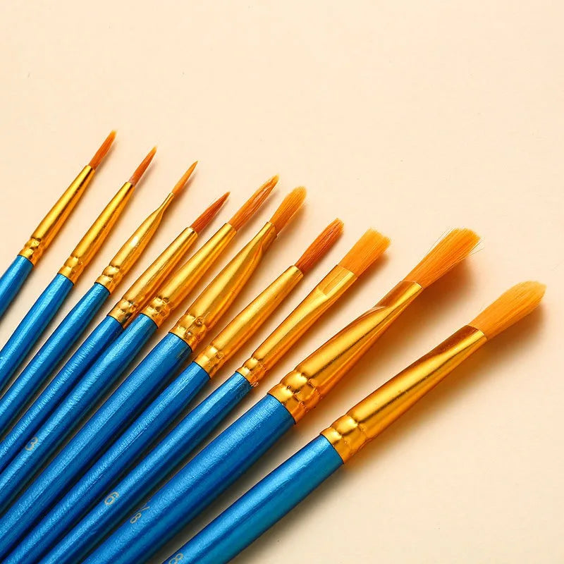 10-Piece Artist Paint Brush Set – Oil, Acrylic & Watercolor Artist Paint Brushes Axl