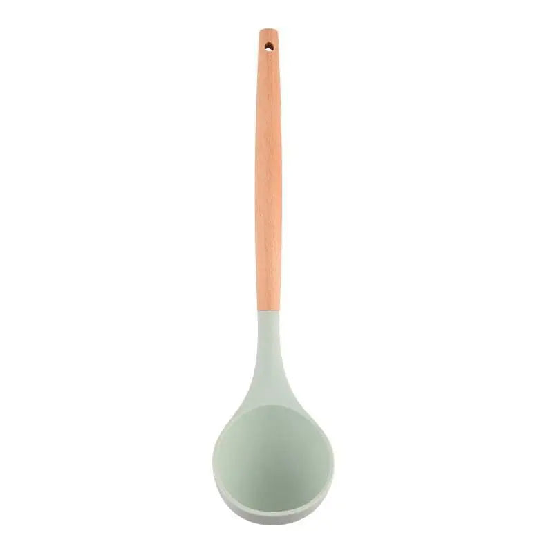 Silicone Soup Spoon – Heat-Resistant Non-Stick Kitchen Ladle Silicone Kitchen Ladle Axl Light Green
