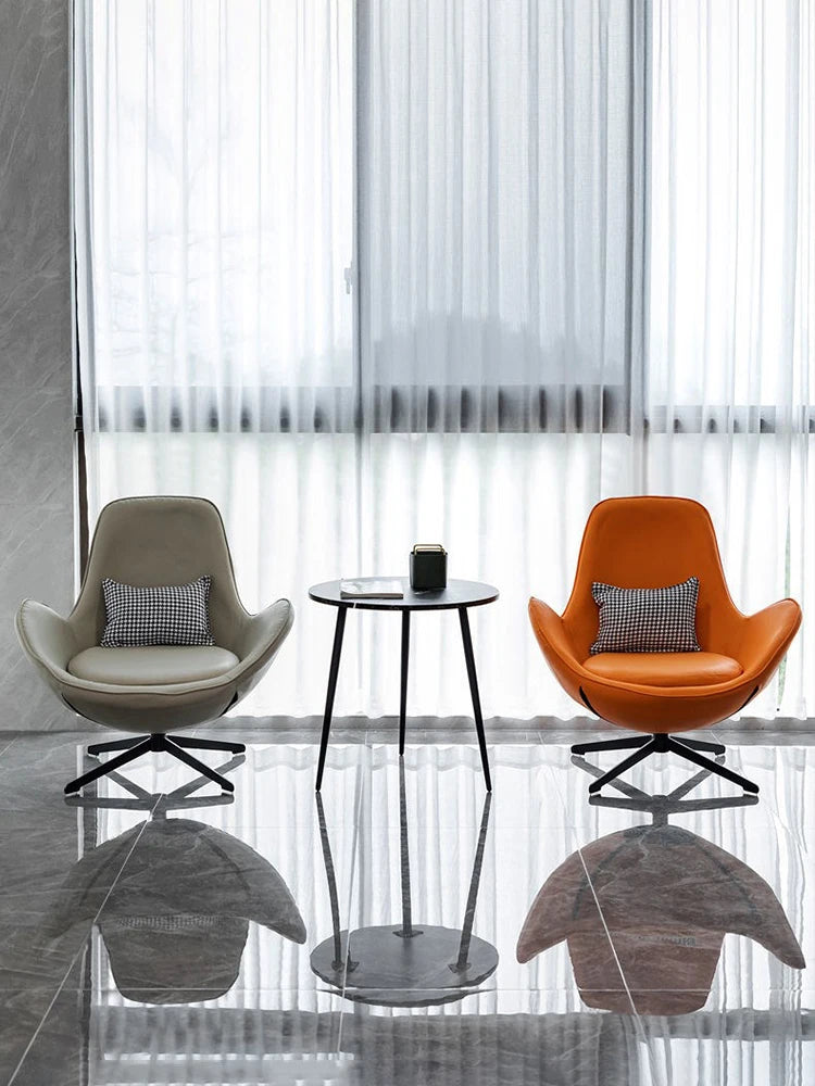 Nordic Luxury Faux Leather Armchair – Modern Living Room Chair Leisure Armchair Axl
