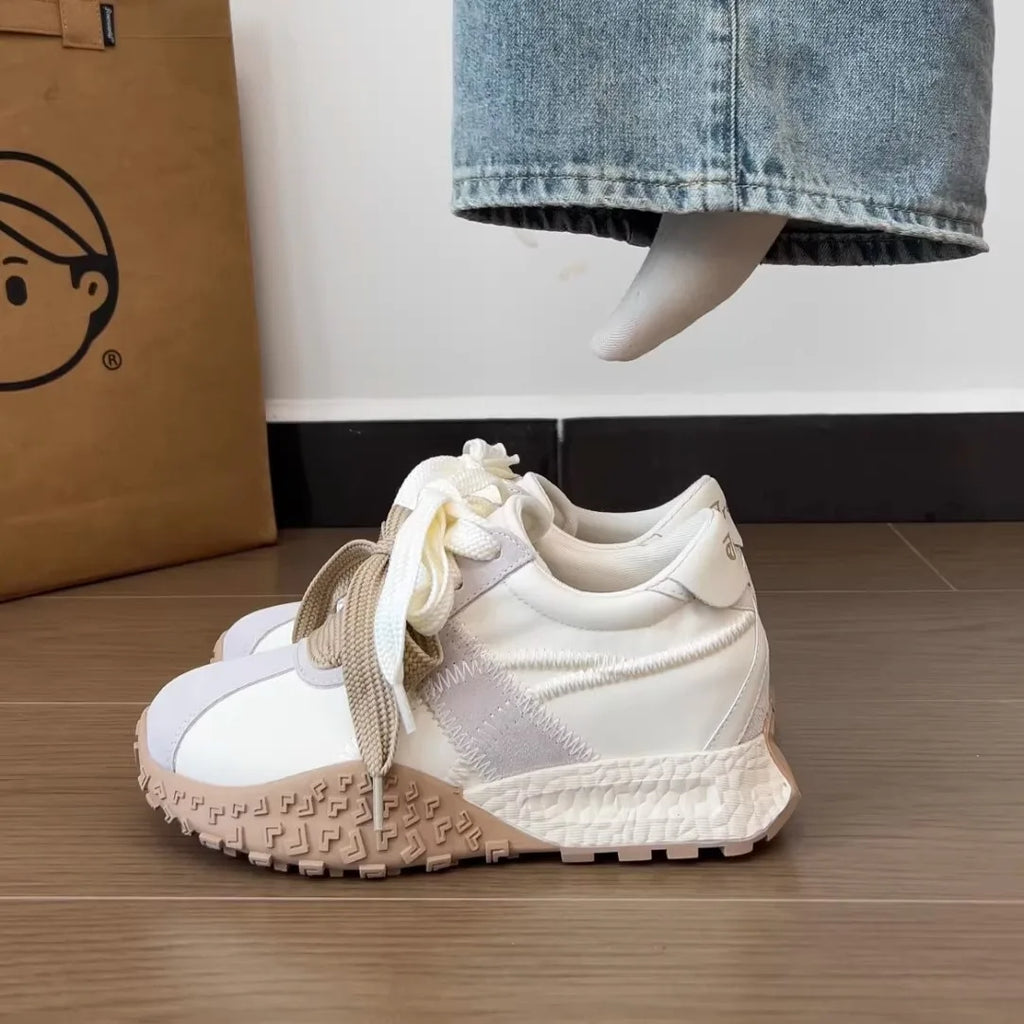 Women's Chunky Sneakers – Thick Sole Casual Lace-Up Shoes Chunky Sneakers Axl beige 38
