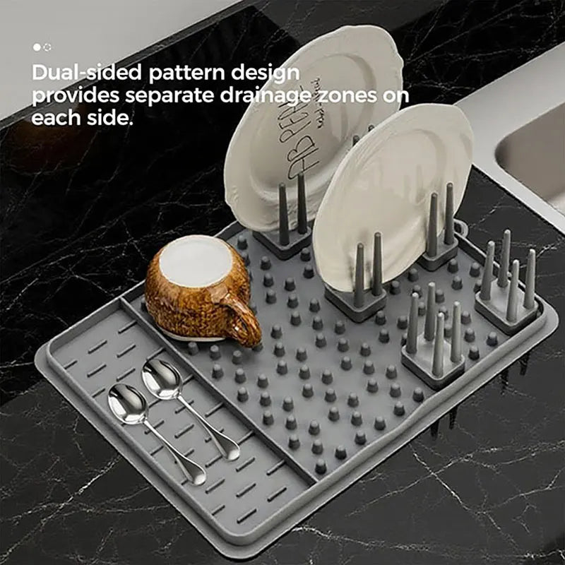 Silicone Dish Drying Rack – Adjustable Drainer & Organizer Dish Drying Rack Axl