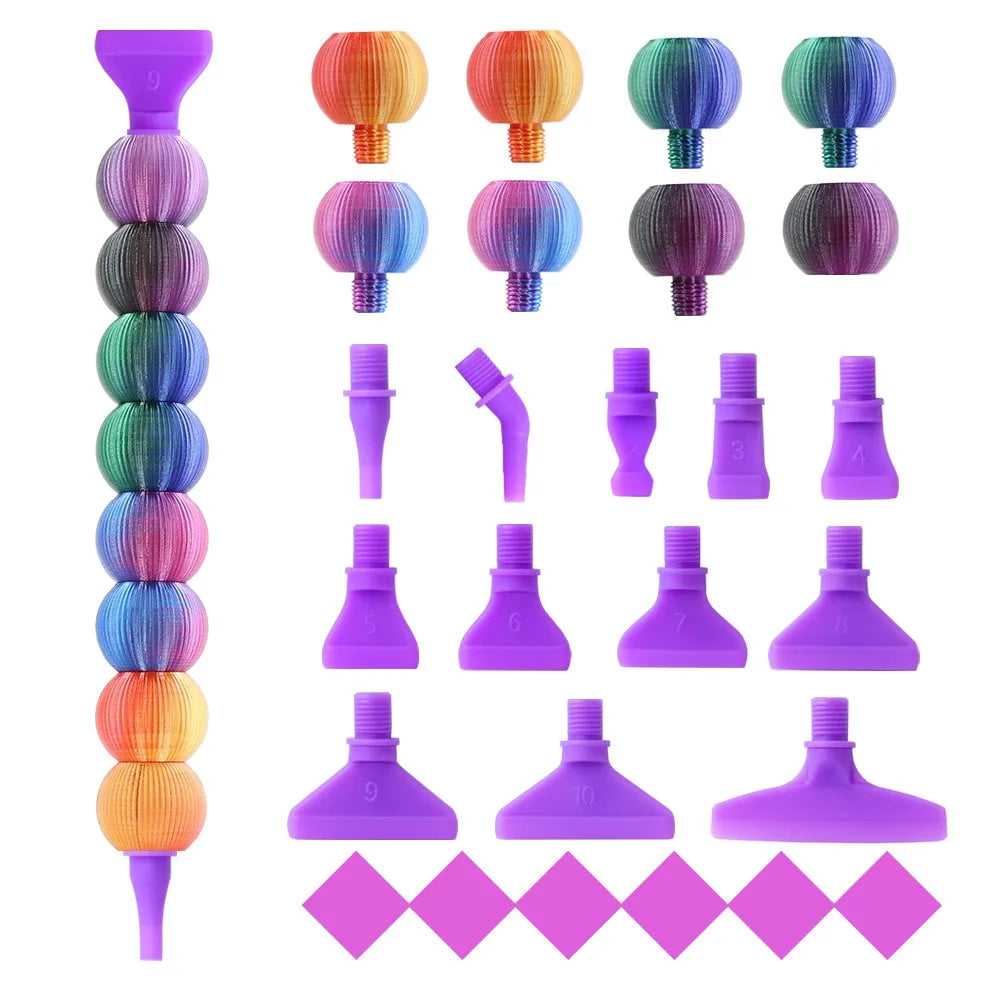 5D Diamond Painting Pen Kit – 12 Pen Tips & Clay Included