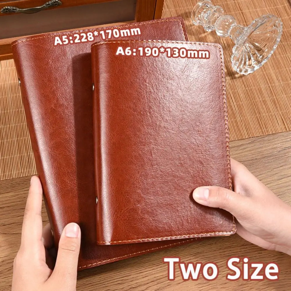 A5/A6 Loose-Leaf PU Leather Notebook – Travel Journal & Diary Loose-Leaf Notebook Axl
