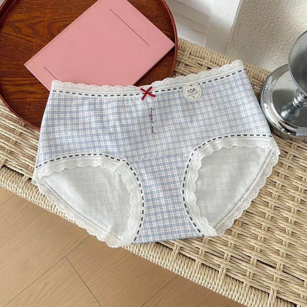 Women's Mid-Rise Cotton Lace Bow Briefs – Soft Daily Underwear Women's Briefs Axl