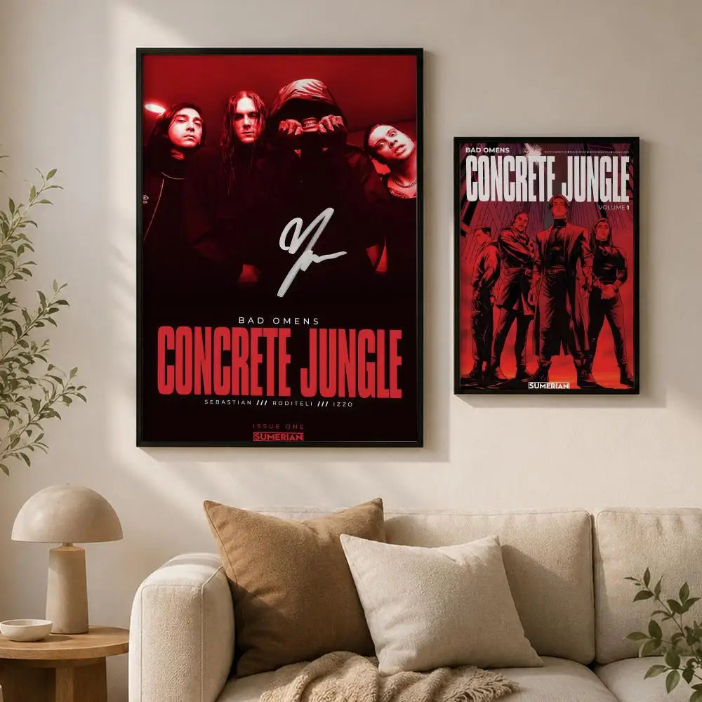 Bad Omens Band Poster – Waterproof PVC Peel-and-Stick HD Art Wall Art Poster Axl