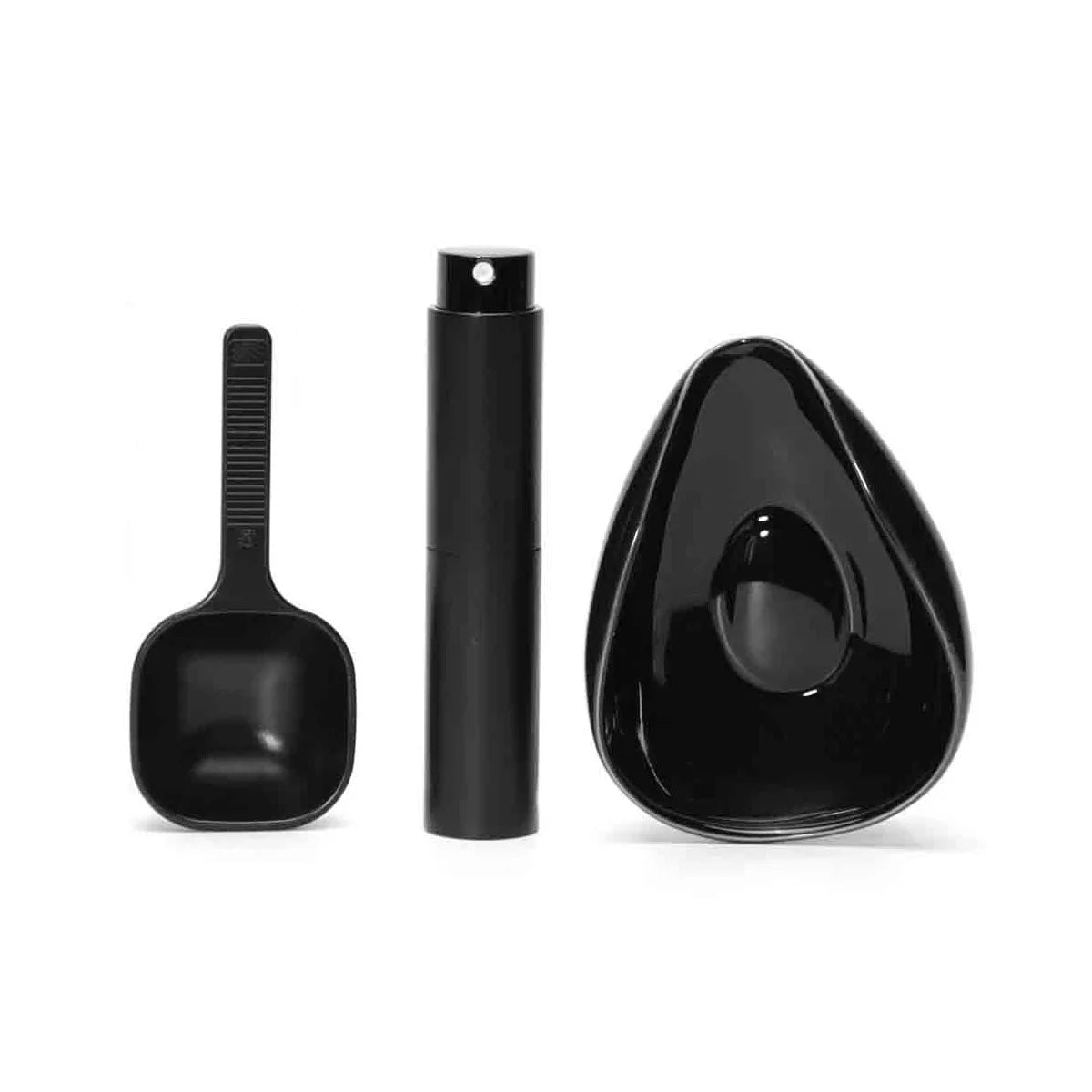 Ceramic Coffee Dosing Cup & Spoon Set – Anti-Static Tray Coffee Dosing Set Axl black