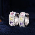 Huitan Colored CZ Hoop Earrings – Women's Fashion Circle Jewelry Hoop Earrings Axl E3126