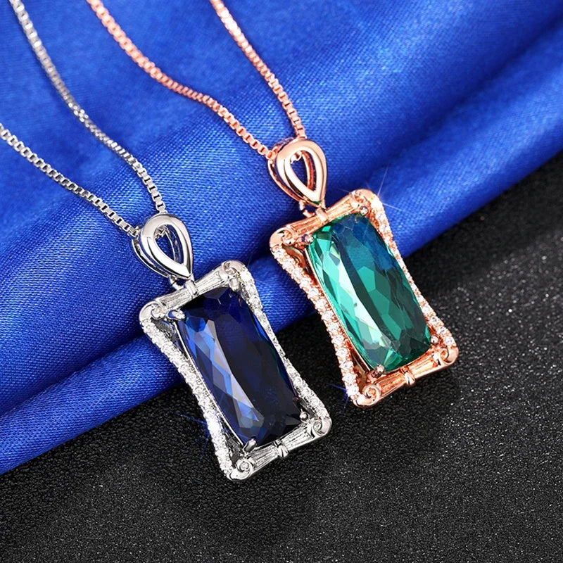 Huitan Cubic Zirconia Pendant Necklace – Women's Wedding Jewelry Pendant Necklace Axl