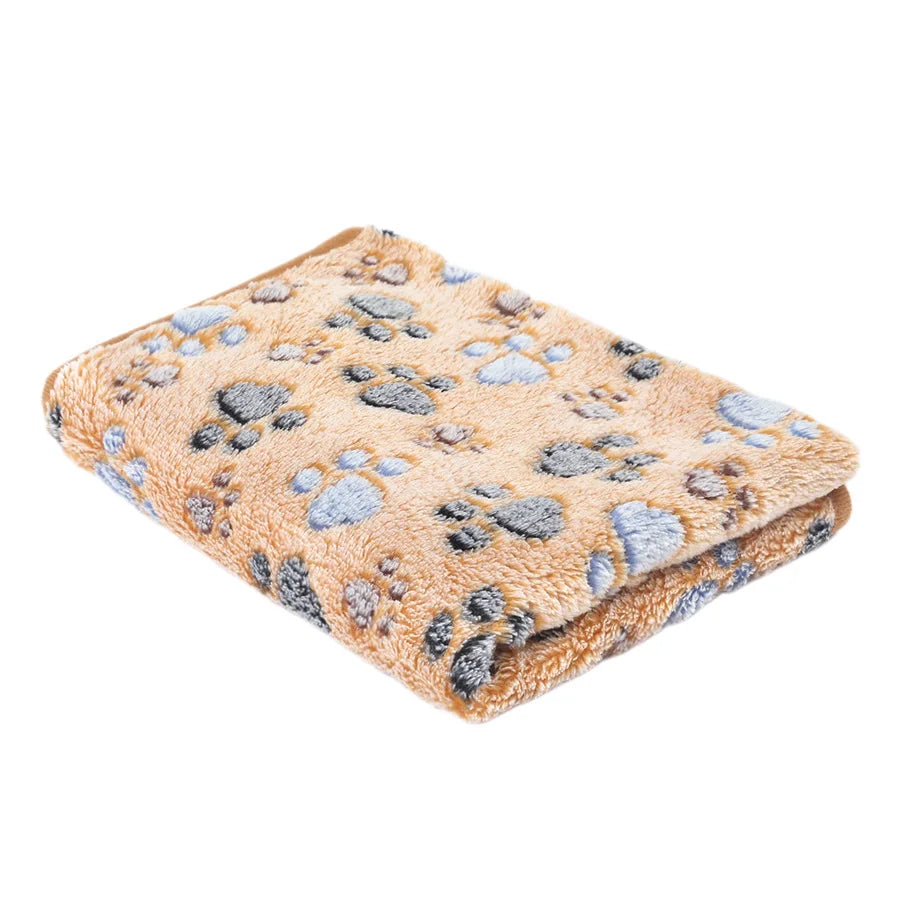 Soft Fluffy Pet Blanket – Paws & Elephant Pattern | Cats & Dogs Pet Blanket Mat Axl Brown 76x104cm