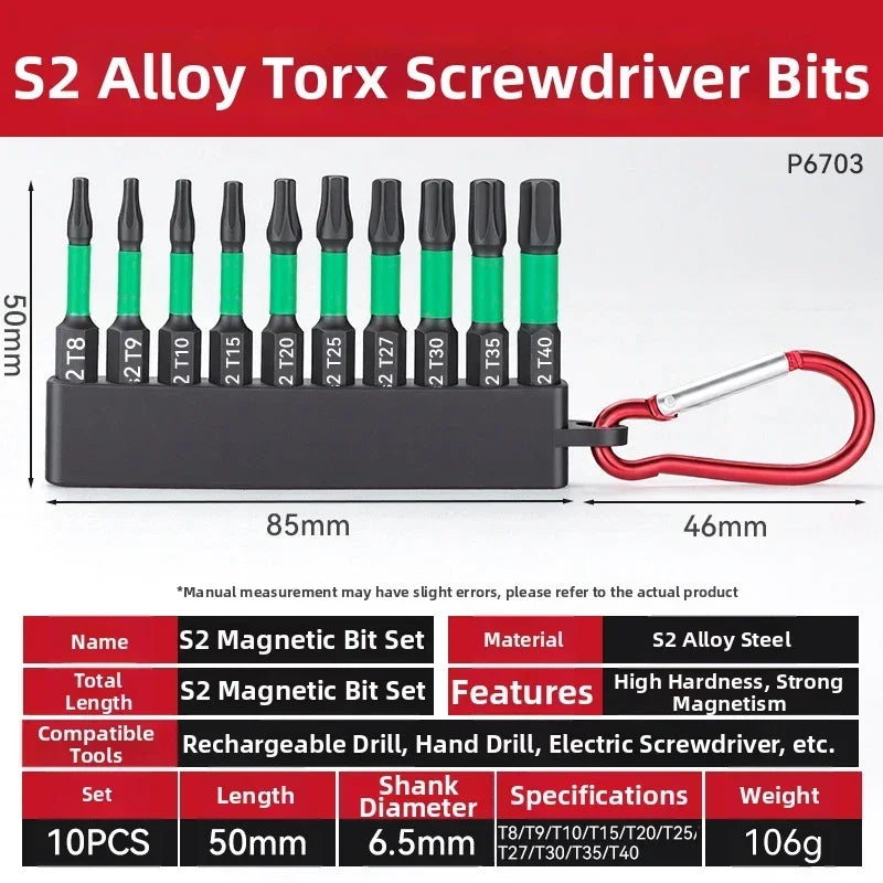 10-Piece Magnetic Screwdriver Bits Set – Alloy Steel Driver Kit Screwdriver Bit Set Axl