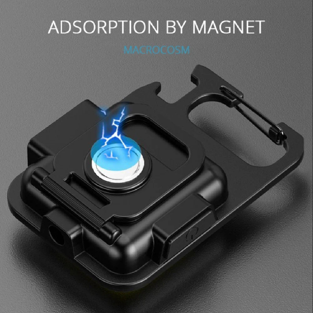 Portable COB Keychain Flashlight – 4 Modes, Magnet, USB Rechargeable COB Keychain Flashlight Axl