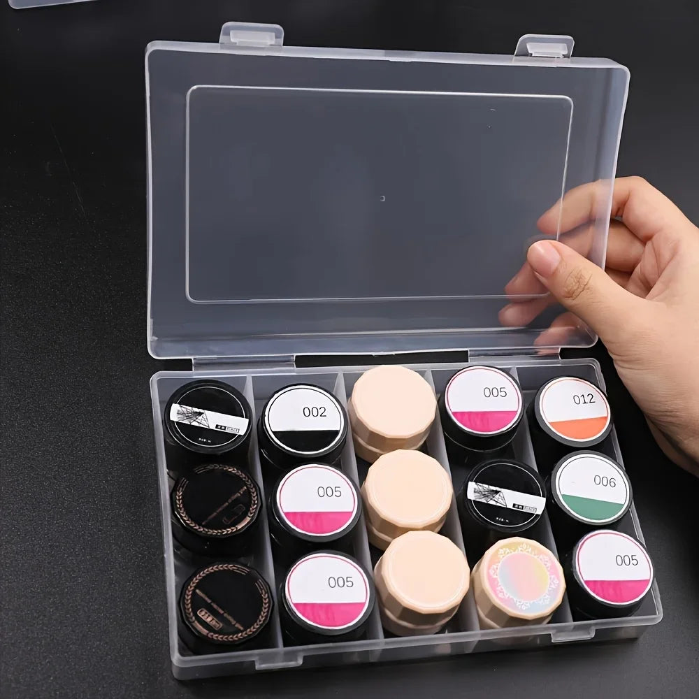 Transparent Nail Polish & Glue Storage Box – 5 Compartments Nail Polish Organizer Axl
