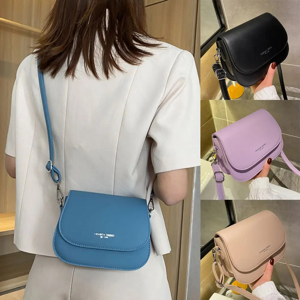 Women's PU Leather Saddle Crossbody Bag – Flap Shoulder Bag Crossbody Shoulder Bag Axl