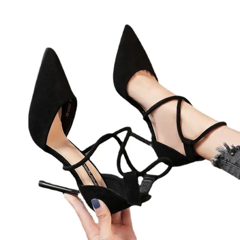Women's Cross-Strap Roman High Heel Sandals – Pointed Pumps High Heel Sandals Axl