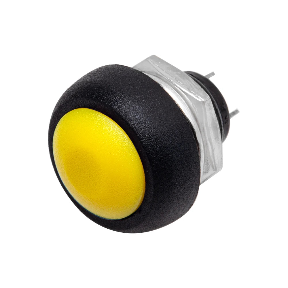5-Pack 12mm Waterproof Momentary Push Button Switch PBS-33B Push Button Switch Axl 5PCS Yellow